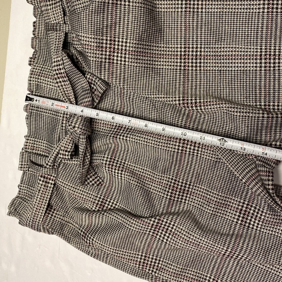 Love Tree Paperbag Pants Hounds Tooth High Waisted Large Ankle Trousers size L - Picture 11 of 12